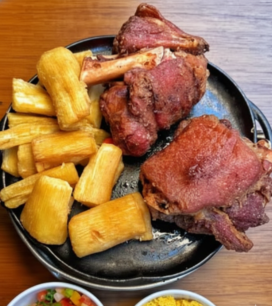 Passarinho suino com batata frita